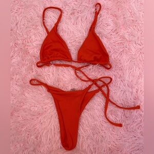 Neon Orange Two-Piece Bikini | Small S